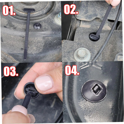 Installation of 100 Piece Cable Tie Buckles Nylon Wire Ties Bumper Retainer Clips Car Plastic Rivets Fasteners for Auto Repair