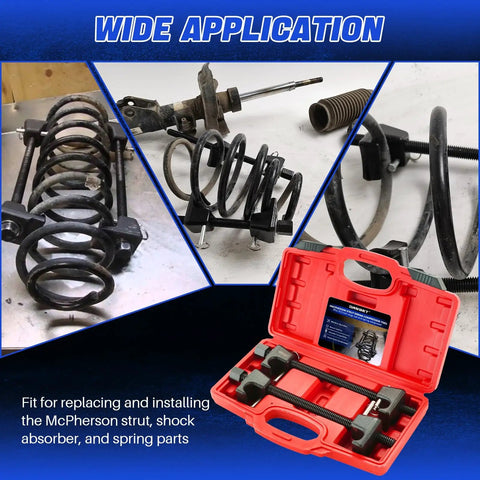 Macpherson Strut Coil Spring Compressor Kit 2 Pack With Detent Pins Heavy Duty Spring Removal Tool 10.5 Inch Range in use