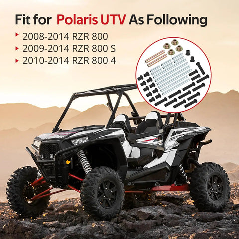 Heavy Duty Front And Rear A Arm Bushing Kit For Polaris RZR 800 Series UTVs 2008 Through 2014 Includes 800 S And 800 4 Seat Models Replace OEM 5137104 5436973 5137594 5136100 With Premium Wear Resistant Construction with UTV