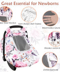 Girls Car Seat Cover Pea Pod Infant Canopy With Dual Windows And Breathable Mesh Lightweight Polyester With Minky Dot Backing