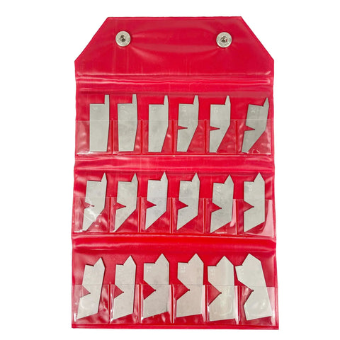 Rugged Pro Grade 18 Piece Angle Gauge Set With Pouch In Premium Stainless Steel Durable Construction For Precise Primary Half Primary And Complementary Angles Portable Measuring Kit For DIY Enthusiasts And Pros