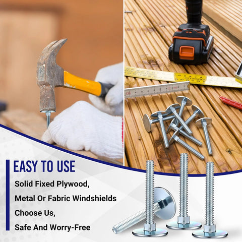25-piece elevator bolt set, galvanized steel, 1/4-20 x 2 in, with nuts and flat washers