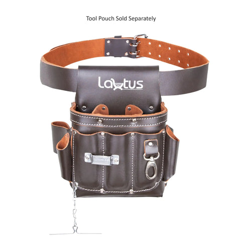 Heavy Duty Leather Tool Belt for Carpenters and Electricians, 2-Inch Wide Top-Grain Oil-Tanned Leather With Double Prong Buckle, Adjustable