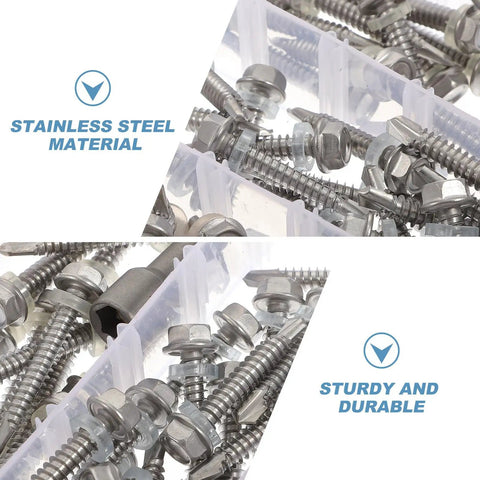 Box of 410 Stainless Steel Socket Head Screws Kit, 100 Piece Assortment, showing corrosion-resistant fasteners.