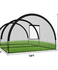 Backyard Baseball Batting Cage 32 By 12 By 8 Feet Portable Netting With Frame For Hitting And Pitching Practice Detachable Door Works With Pitching Machines Easy Setup Realistic Home Run Ready Space