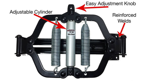 Heavy Duty Turtleback Gate Closer For Gates Up To 125 Pounds, Flush Mount With Adjustable Closing Speed, Black Finish
