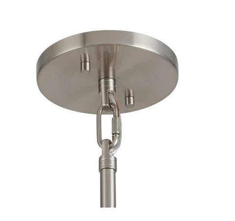 Stardust Crystal Mini Pendant Light With 18.25 Inch Diameter And Trapezoidal Crystals On Stems suspension mount detail.