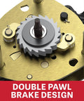 Close-up of Double Pawl Brake Design in Compact Lever Hoist One Quarter Ton With Ten Foot Lift, Lightweight Yet Strong For Confined Areas