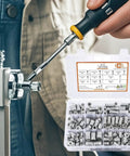 Built Tough Wood Threaded Insert Socket Bolts With Hex Wrench For No Sweat Pre Drilled Frame Assembly and Smooth Decorative Panel Hardware Quick Swap Setup in a toolkit.