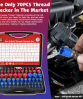 70 Piece Thread Checker Set For Nuts And Bolts, Includes 37 Inch And 33 Metric Gauge Box, SAE And Metric Sizes in use
