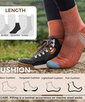 Women Merino Wool Hiking Socks Pack Of 5 Quarter Crew Length Thermal Warmth Cushioned Comfort And Moisture Wicking For All Season
