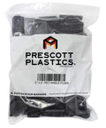 Bag of Prescott Plastics Ribbed 1x2 Inch Plastic Hole Caps For Rectangular Tubing, Black End Caps For Indoor Outdoor Use, 4 Pack