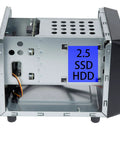 Side view of 4 Bay DIY NAS Case With 4 Drive Bays For 2.5 And 3.5 Inch Drives Mini ITX Motherboard Support Front USB 3.0