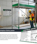 Must Have Scaffold Safety Poster For Job Sites OSHA 1926 Subpart L Fall Protection Base And Support Requirements Construction Site Safety Training Chart displayed on wall near scaffolding setup, 18x24 inches, durable material for workplace use