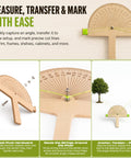 Premium Birch Wood Angle Finder Protractor With String Alignment showing 0-180 degree scale for precision carpentry and layout work.