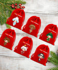 Six Pack Premium Holiday Gift Bags 20x30cm Bulk Set For Christmas Treats, Decorations, Sweets, And Party Supplies Storage Pouches