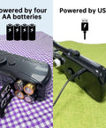 Portable Mini Sewing Machine For Beginners With An Integrated Storage Kit Dual Power Modes No Fuss Easy Operation Electric Switch And A Super Handy Lightweight Design For Quick Repairs And Creative Home Projects At Home, showing battery and USB power options.