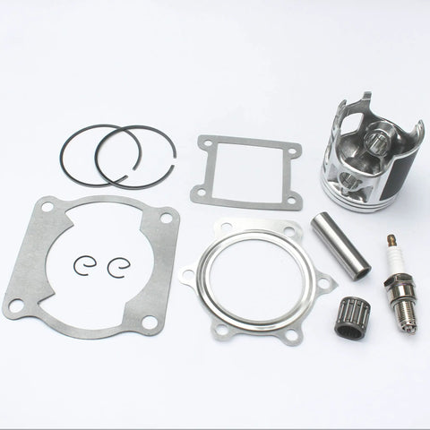 Yamaha Blaster 200 YFS200 Top End Kit with moly-coated piston, rings, gaskets, needle bearing, spark plug for direct fit replacement.