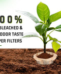 Disposable K Cup Coffee Filters With Lid For Keurig Single Serve Brewers Fits All Keurig Single Serve Filter Brands Natural With Lid 300 Count Easy Cleanup And Fast Brews with plant symbolizing eco-friendliness