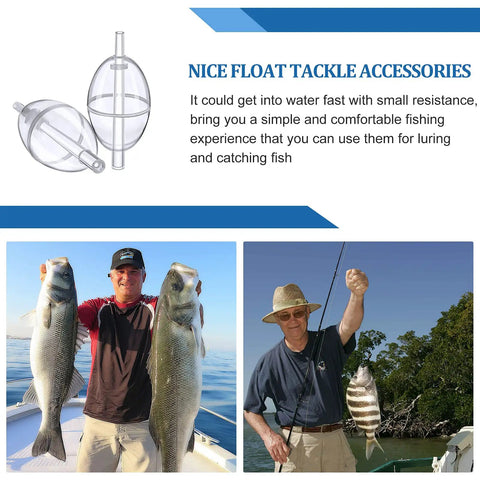 50 Pieces Spin Floats Fishing Bobbers Set For Slip Cast And Spin Casting Small Floats Tackle Accessories shown in use