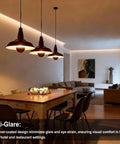 Stylish dining room with pendant lights using Dope Half Chrome Dimmable LED Edison Bulb 6W Equivalent 60W G80 G25 Globe Shape