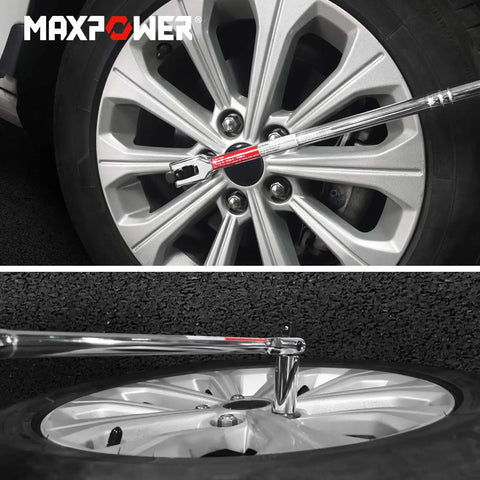 15 Inch Breaker Bar With 1/2 Inch Drive And 3/8 Inch Drive Flex Handle For Heavy Duty Use loosening car wheel lug nut