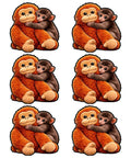 Monkey Vibe DTF Transfers Set For T Shirts Ready To Press Heat Vinyl Stickers 7x7 with orange and brown monkey graphics.