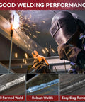 Welder using Low Hydrogen E7018 3/32 Inch Welding Rods 5 Pound Pack For Carbon Steel Arc Welding Electrodes In Any Position