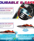 2.4GHz RC Boat With 22 Plus MPH Speed For Adults And Kids High Speed Remote Control Jet Boat featuring cooling system and sensor