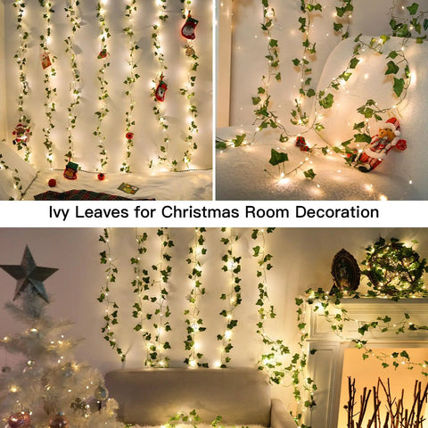 Ivy Vines Curtain Lights With 200 LEDs for Bedroom Dorm Wall Indoor Outdoor 6.5ft By 6.5ft With Remote Warm White