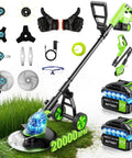 Cordless 4 In 1 Weed Wacker With Brushless Motor Delivers 20000 RPM For Thick Grass 12 Inch Cutting Width Wheeled Edger with accessories