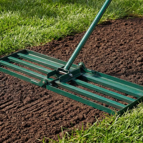 Heavy Duty Lawn Leveling Rake With 30 By 10 Inch Ground Plate And 72 Inch Adjustable Handle Leveler Tool for even ground prep