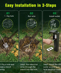 Easy installation guide for 19.5 Inch Low Profile Garden Post Enclosure With Built Tough Weatherproof Rain Cover For GFCI Outlets.