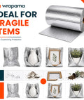 Pro Grade Double Bubble Foil Insulation Roll With Heavy Duty Reflective Radiant Barrier For Straight Up Thermal Control And Hella Dependable Shipping Protection 12 Inch Wide 125 Feet Long used for cushioning fragile items.