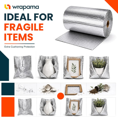 Pro Grade Double Bubble Foil Insulation Roll With Heavy Duty Reflective Radiant Barrier For Straight Up Thermal Control And Hella Dependable Shipping Protection 12 Inch Wide 125 Feet Long used for cushioning fragile items.