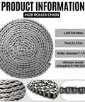 Heavy Duty 20 Feet Roller Chain For Gate Openers With Two Connecting Links US Size 41 Chain Point Five Inch Pitch Durable Garage Door Opener Chain For Automatic Sliding Gates Replacement