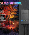 All In One Low Voltage Landscape Lighting Kit With 12 RGBW 3W LEDs, 60W Transformer, IP65 waterproof in rain scene