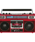 Dope Red Boombox With Bluetooth MP3 Converter From Radio To Cassette, 4 Band AM FM SW1 SW2 Radio, Dual 3 Inch Speakers front view