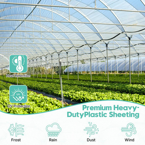 Heavy Duty 6 Mil UV Resistant Greenhouse Plastic Sheeting 12x25 Ft Clear Polyethylene Covering Waterproof For Garden, Farms, And Agriculture Tough As Nails Ideal For Greenhouses, Hoophouses, Cold Frames And Outdoor Growing