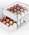 Eggs Fridge Organizer Drawer Bin Set For Maximum Freshness Pro Grade Large Plastic Egg Holder For Refrigerator Storage