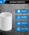 1-1/4 Inch PVC Two Way Socket To Socket Coupling Adapters, 10 Pack, Schedule 40; white coupling characteristics stability, non-toxic