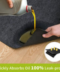 Oil Spill Mat For Garage Floor Under Car 96 By 48 Inches Absorbent With Waterproof Backing Protects Concrete Epoxy And Tile
