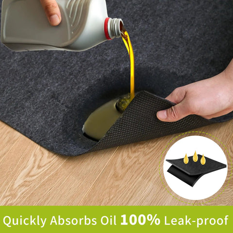 Oil Spill Mat For Garage Floor Under Car 96 By 48 Inches Absorbent With Waterproof Backing Protects Concrete Epoxy And Tile