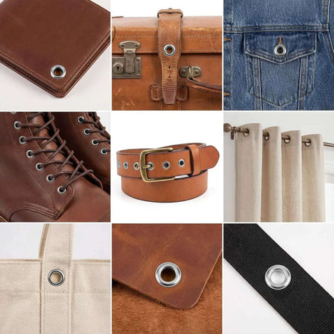 Heavy Duty Metal Grommets Kit 1000 Pieces Three Eighths Inch Eyelets And Washers used on various materials like fabric and leather
