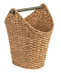 Bankuan Braided Oval Toilet Paper Basket With Wood Bar No Brainer Access And Storage Decorative Wicker Toilet Roll Holder
