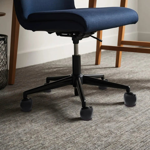 Smooth Rolling Tpe Caster Cups For Office Chairs Straight Up Floor Protectors That Block Hardwood And Carpet From Deep Scrapes Quiet Slide Wheel Stops Five Pack Durable Rubber Foot Caps on black chair wheels.