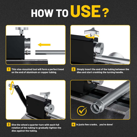Instruction guide for Heavy Duty Bead Roller Tool For Tube And Pipe Beading, Pro Grade Tubing Beader Roller Forming Tool