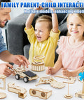 Family using 8 In 1 STEM Science Kit For Kids Aged 8 To 14 With Solar Powered Car Anti Gravity Device Telescope Periscope Dinosaur Claw