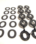 Eyelet And Grommet Portion With Backing Plate In Black Oxide Brass, 10 Piece Set Built For Marine And RV Use, shown laid flat