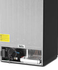 Twenty One Cubic Feet Upright Convertible Refrigerator Freezer Combo With Adjustable Drawers For Stashing Fresh Groceries And Keeping Cold Bevvies Chilled In Your Garage back view showing cooling components and wiring.